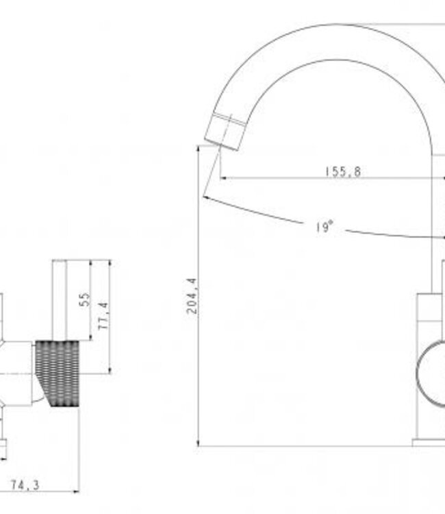 Wiesbaden Wastafelmengkraan Met Draaibare Uitloop | Geborsteld Staal