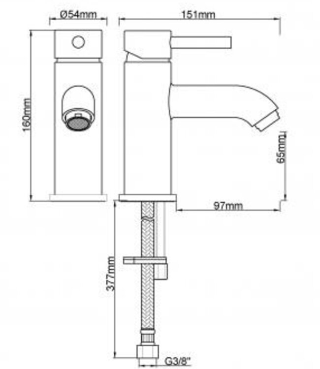 Wiesbaden Cadans Wastafelkraan | Geborsteld Koper