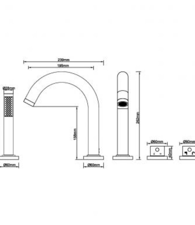 Wiesbaden Caral Badrandthermostaat| Geborsteld Koper