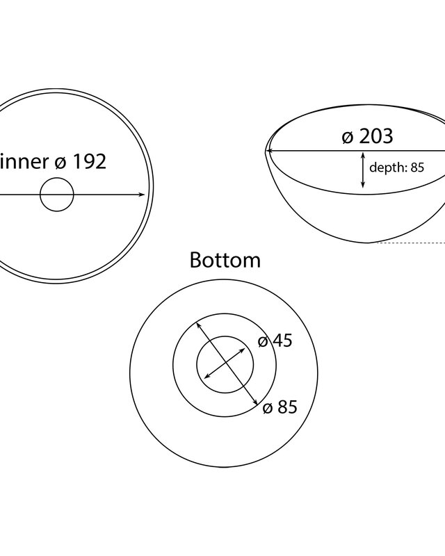 Differnz Waskom Boomer | Keramiek | Zwart | H10 x Ø20 Cm