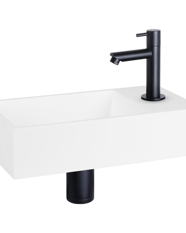 Differnz Solid Fonteinset | Mat Zwart | L36 x B18,5 x H9 Cm