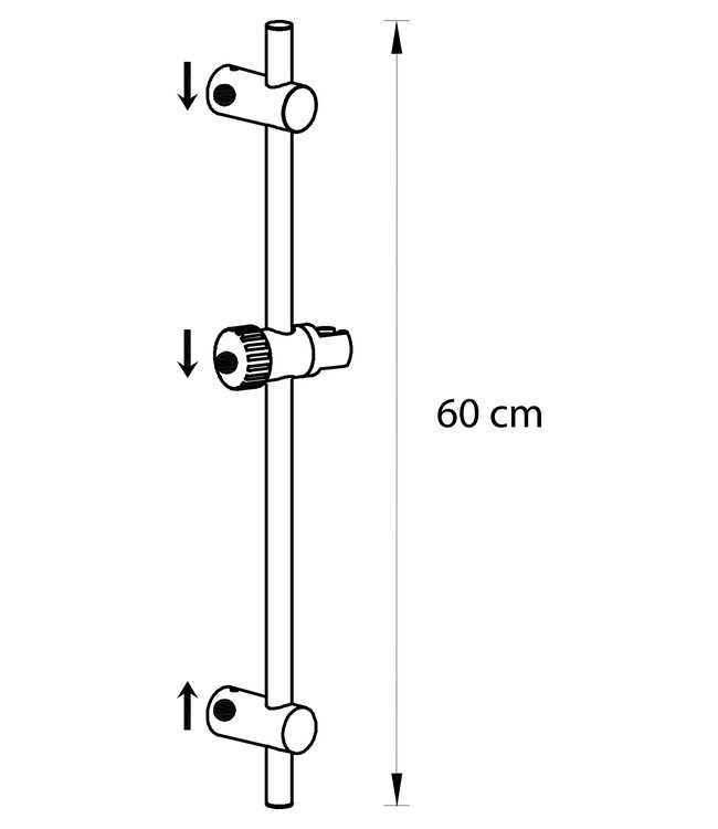 Differnz Doucheset | 3-Standen | Chroom | H60 x Ø10 Cm