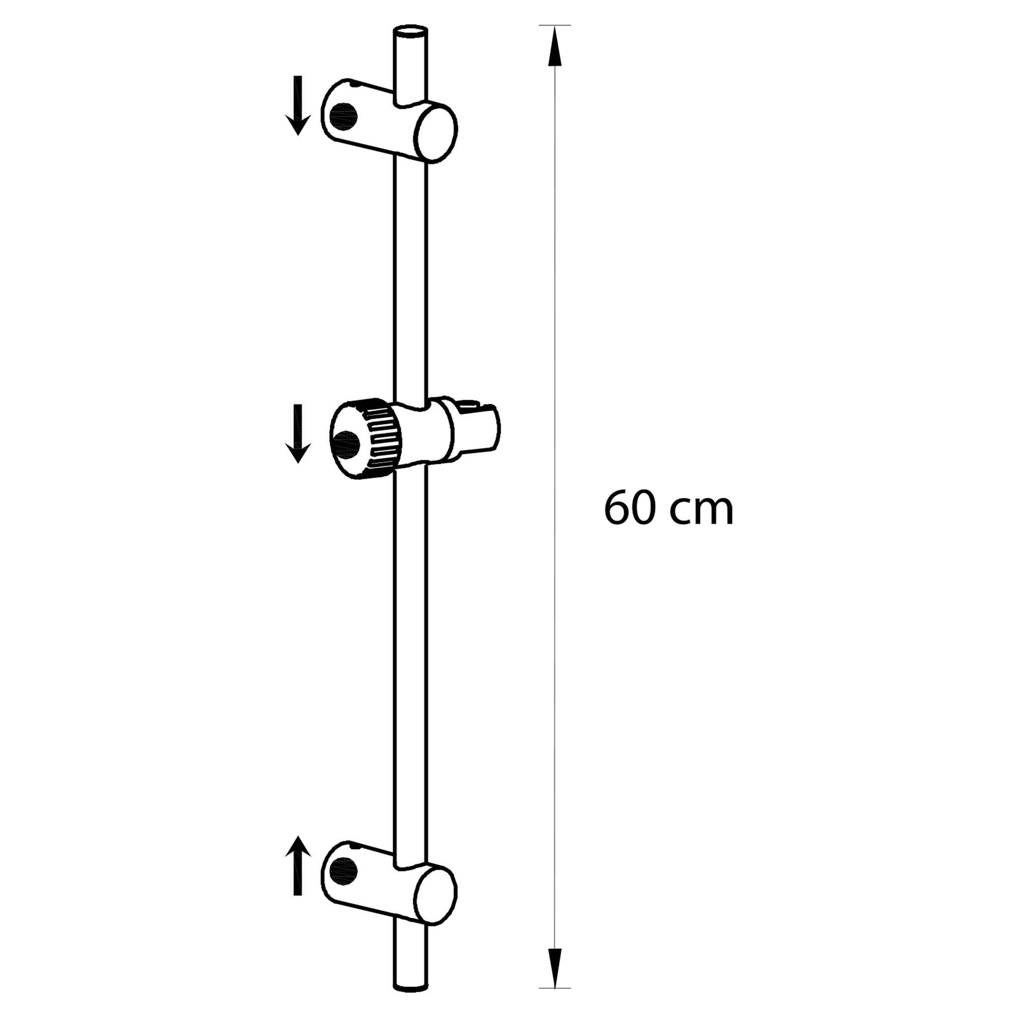 Differnz Doucheset | 3-Standen | Chroom | H60 x Ø10 Cm