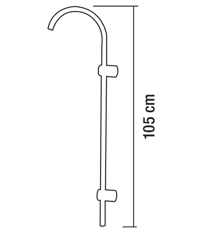 Differnz Doucheset Trendline | Chroom | H105 x Ø20 Cm