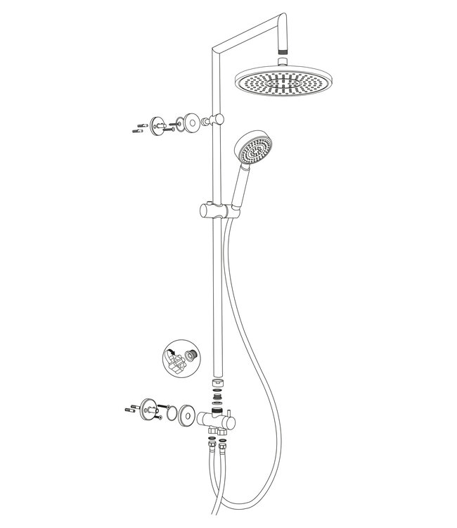 Differnz Doucheset Topline | Chroom | H97 x Ø25 Cm