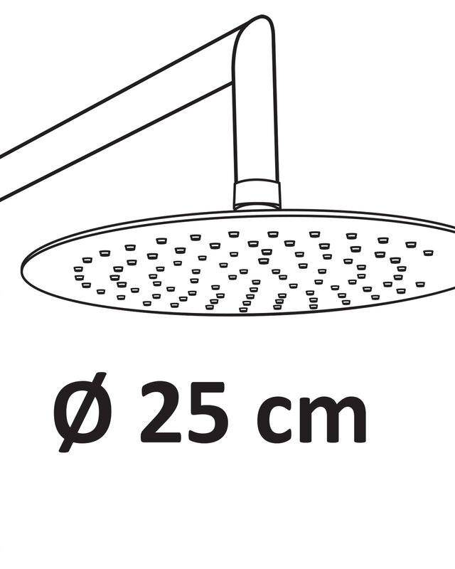Differnz Doucheset Thermoline | Mat Zwart | H115 x Ø25 Cm