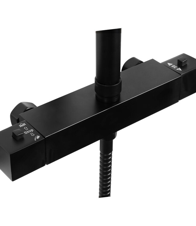 Differnz Doucheset Thermoline | Mat Zwart | Vierkant