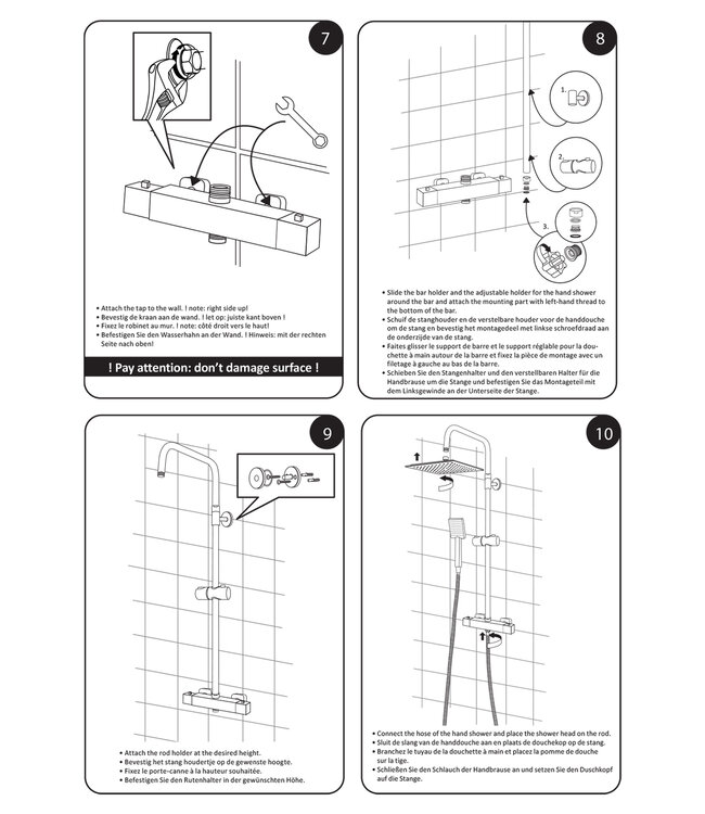 Differnz Doucheset Thermoline | Mat Zwart | Vierkant