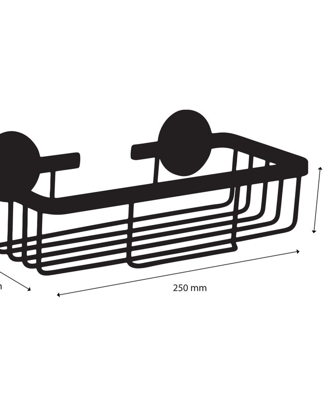 Differnz Draadmand Rechthoek | Mat Zwart | B25xL11,6xH8,1 Cm