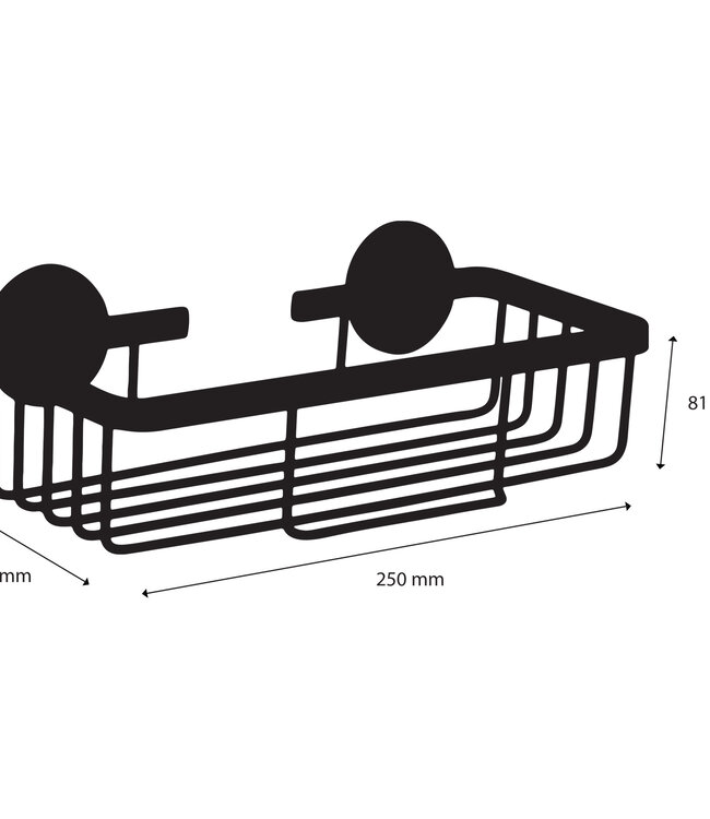 Differnz Draadmand Rechthoek | Mat Zwart | B25xL11,6xH8,1 Cm