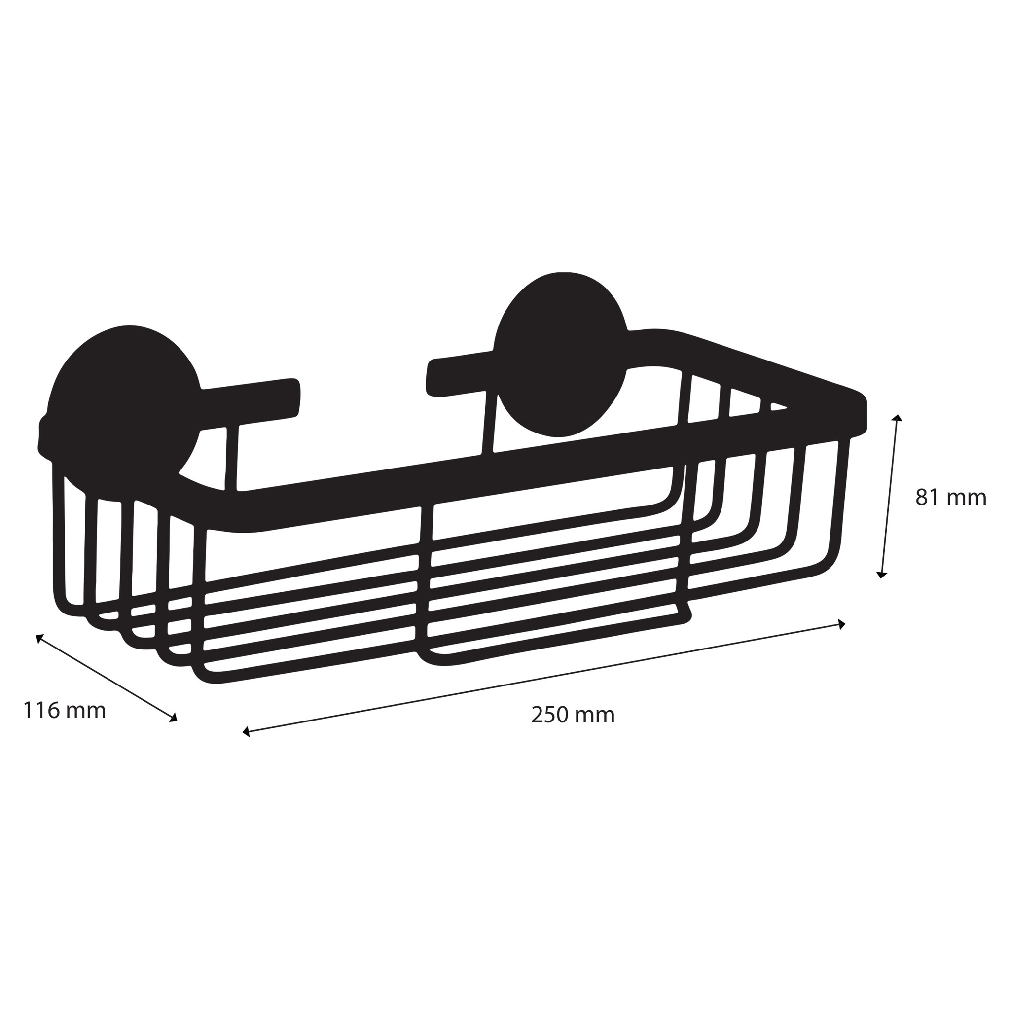 Differnz Draadmand Rechthoek | Mat Zwart | B25xL11,6xH8,1 Cm