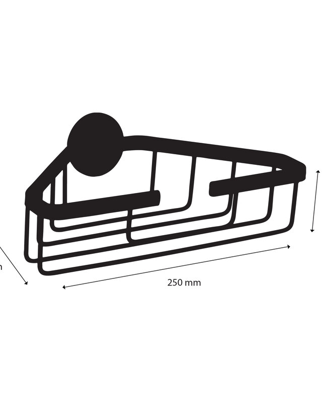 Differnz Draadmand Driehoek | Mat Zwart | B25xL13,1xH8,1 Cm