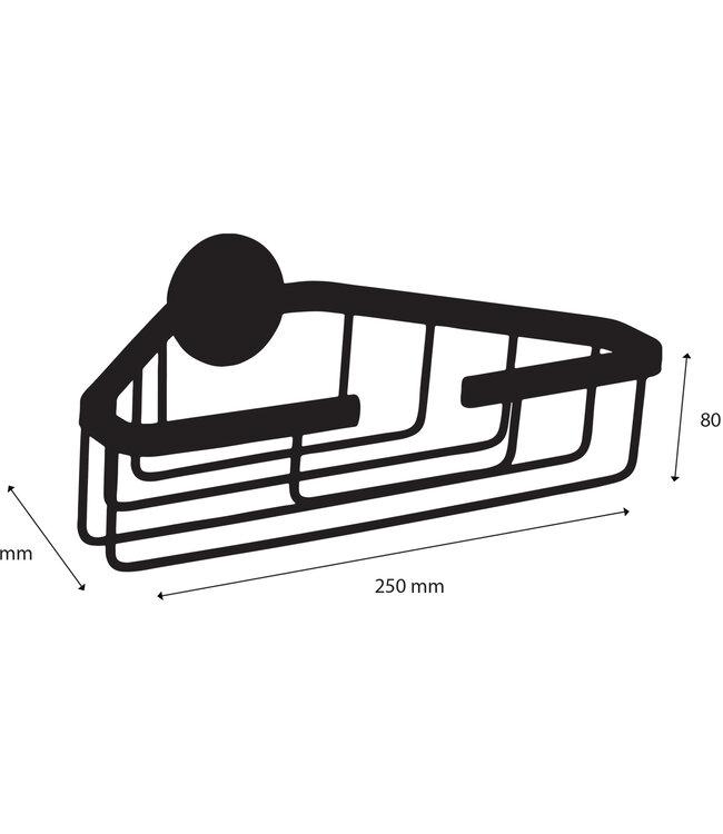 Differnz Draadmand Driehoek | Mat Zwart | B25xL13,1xH8,1 Cm