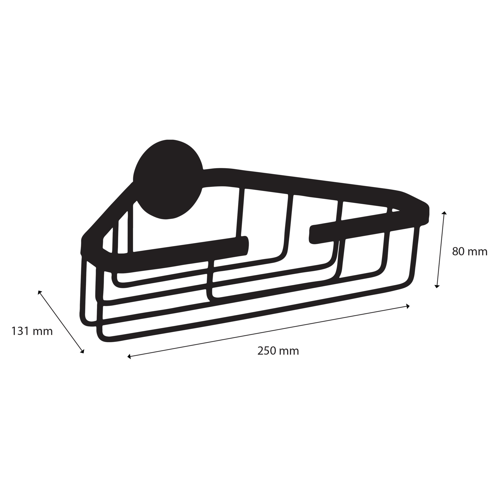 Differnz Draadmand Driehoek | Mat Zwart | B25xL13,1xH8,1 Cm