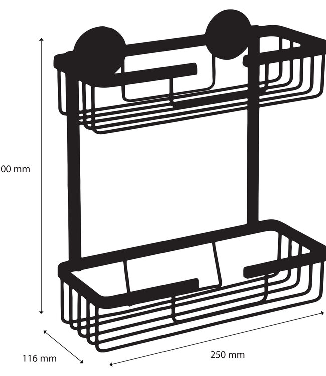 Differnz Draadmand Rechthoek | Mat Zwart | 2-Laags
