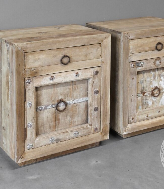 Be-Uniq Set Van 2 Nachtkastjes | Hout | H77xB61xD46 Cm