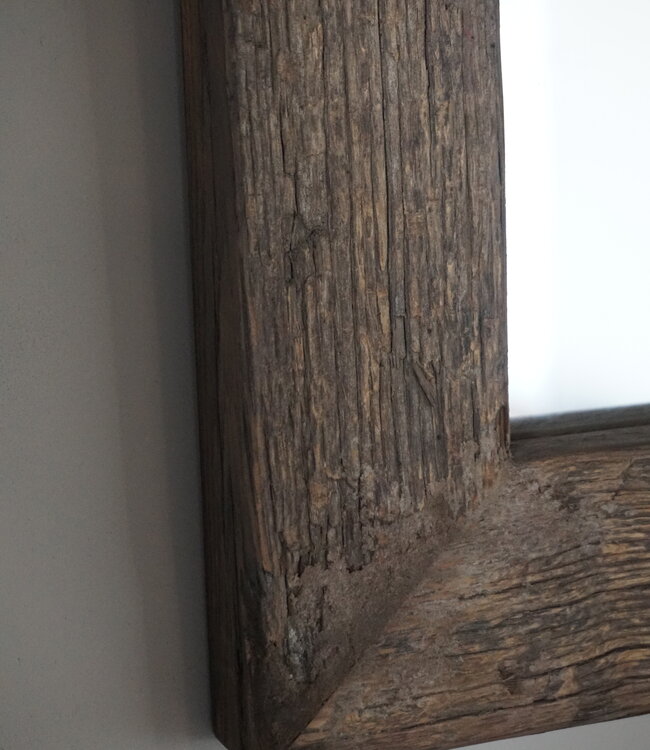 Rene Houtman Oud Eikenhouten Spiegel Geborsteld - Kies Afmeting