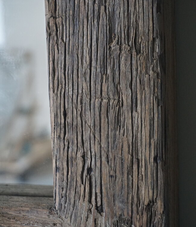 Rene Houtman Oud Eikenhouten Spiegel Geborsteld - Kies Afmeting