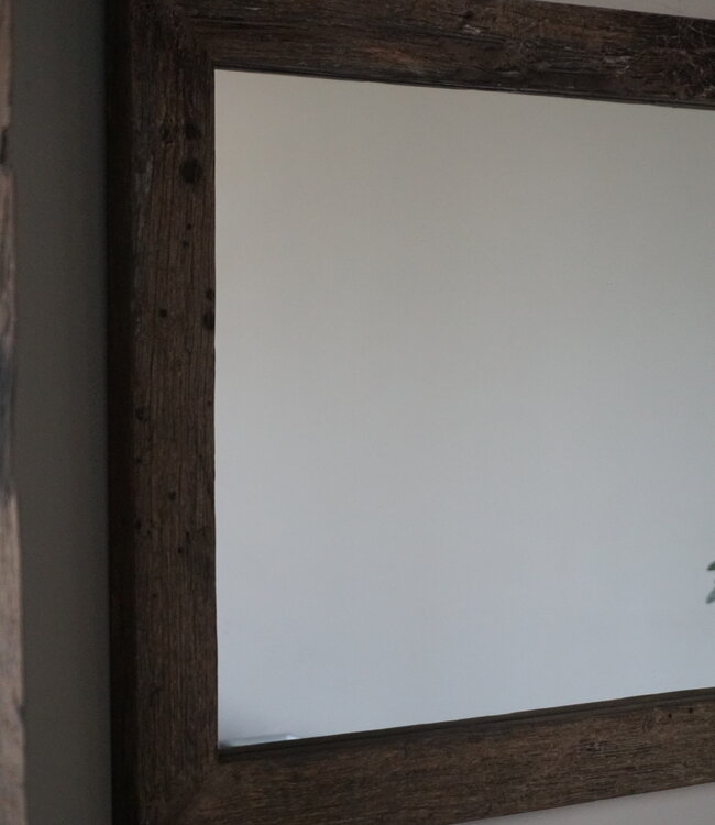 Rene Houtman Oud Eikenhouten Spiegel Geborsteld - Kies Afmeting