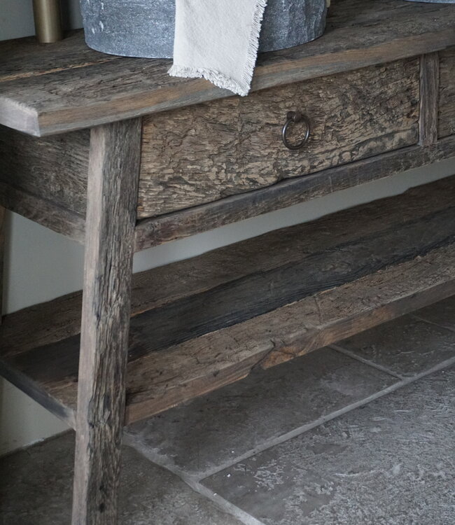 Rene Houtman Badkamermeubel Oud Eikenhout 2 Lades Noud - Kies Afmeting