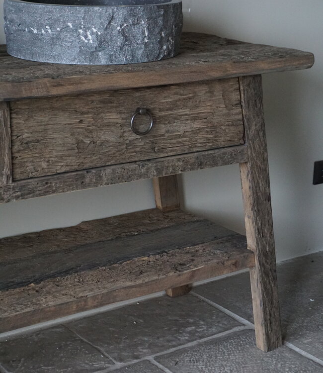 Rene Houtman Badkamermeubel Oud Eikenhout 2 Lades Noud - Kies Afmeting