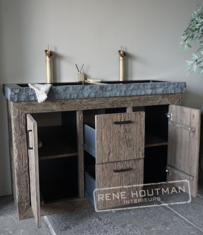 Rene Houtman Badkamermeubel Maureen | Geborsteld Eiken | Kies Maat