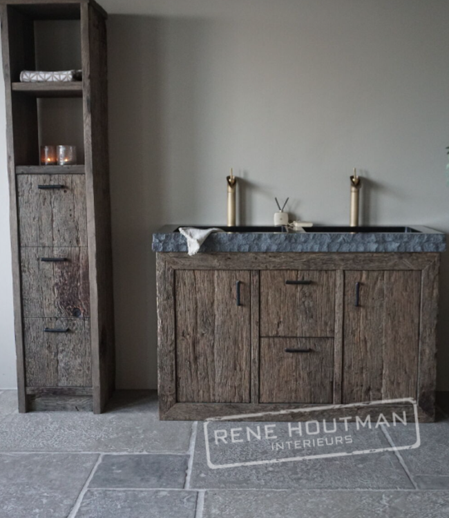 Rene Houtman Badkamermeubel Maureen | Geborsteld Eiken | Kies Maat