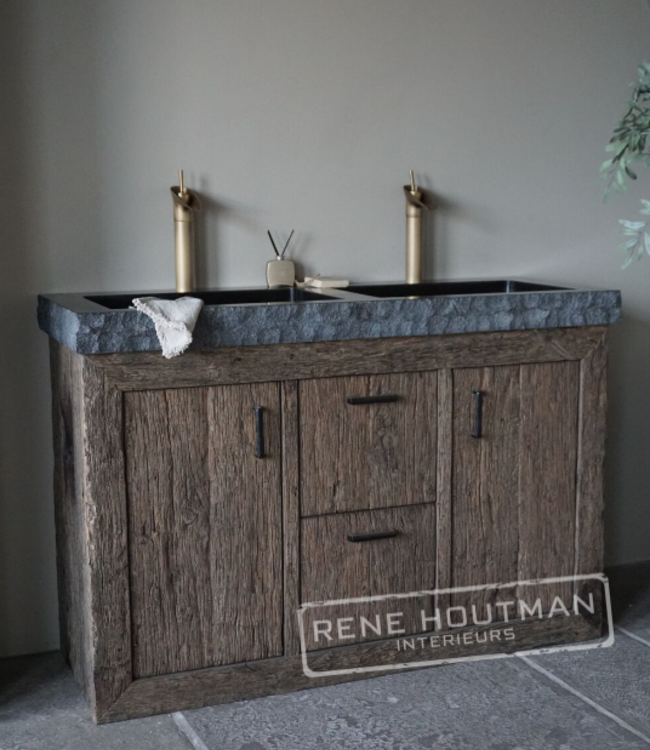 Rene Houtman Badkamermeubel Maureen | Geborsteld Eiken | Kies Maat