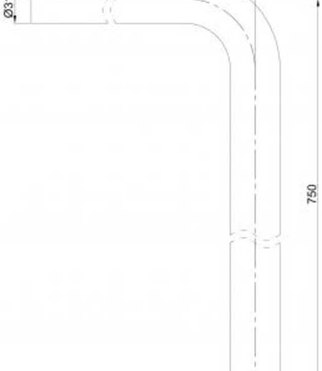 Wiesbaden Vloerbuis Geborsteld Brons Koper 32 mm - 75x22 cm