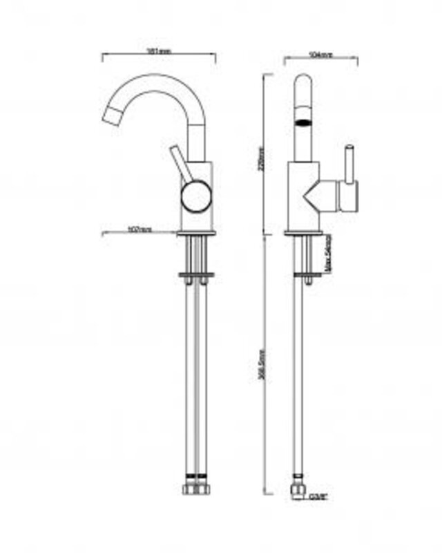 Wiesbaden Caral Opbouw Wastafelkraan | Chroom