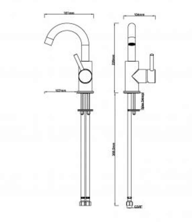 Wiesbaden Caral Opbouw Wastafelkraan | Chroom