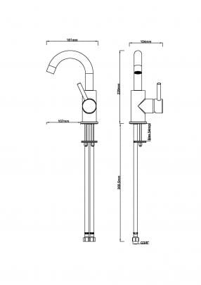 Wiesbaden Caral Opbouw Wastafelkraan | Chroom