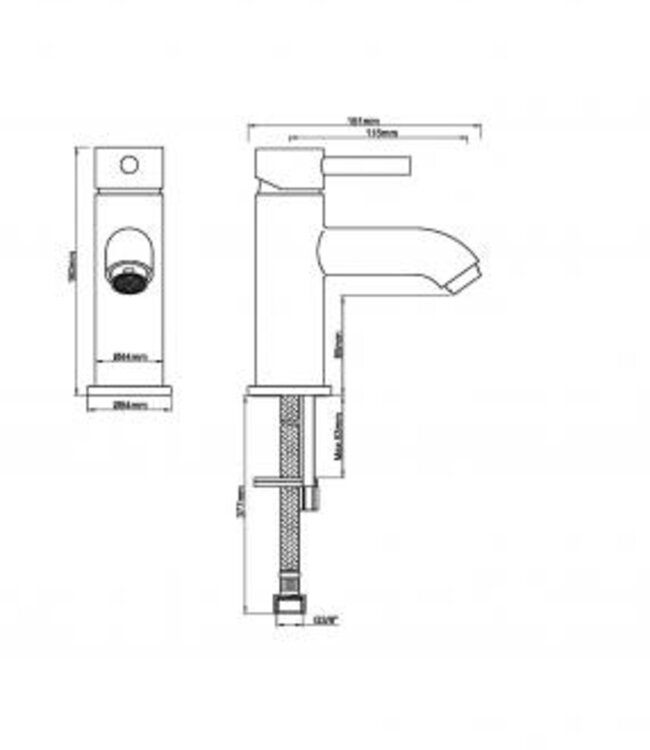 Wiesbaden Cadans Wastafelmengkraan Laag | Geborsteld Staal