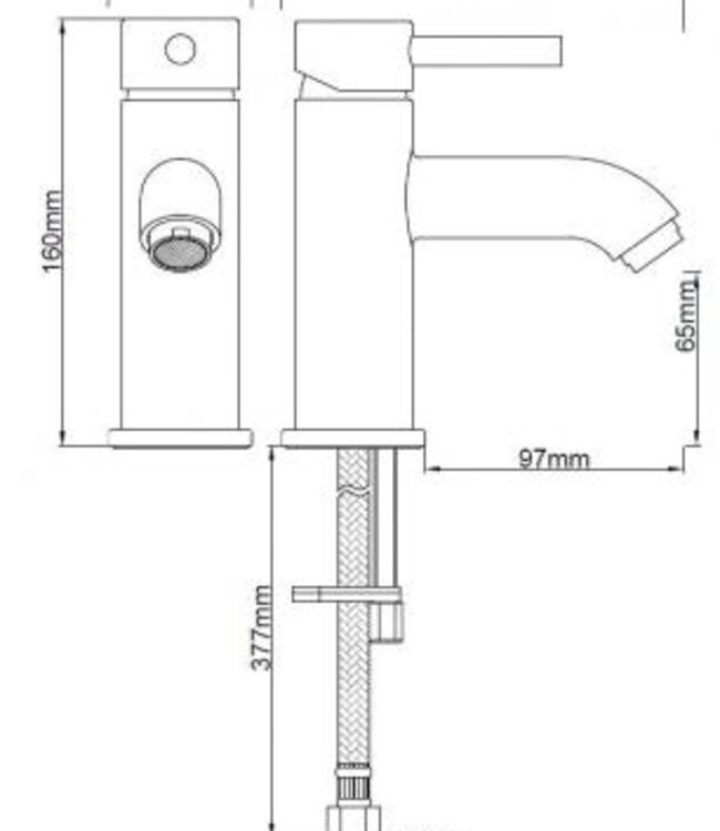 Wiesbaden Cadans Wastafelmengkraan Laag | Geborsteld Messing