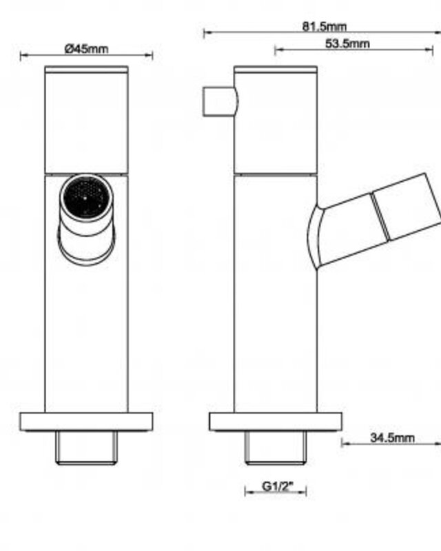 Wiesbaden Amador Fonteinkraan Kiwa | Muurbevestiging | 1/2" | Messing