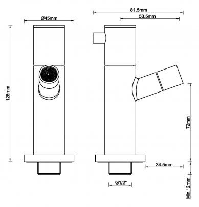 Wiesbaden Amador Fonteinkraan Kiwa | Muurbevestiging | 1/2" | Messing