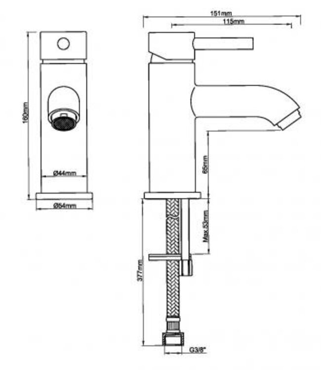 Wiesbaden Cadans Wastafelkraan | Gunmetal