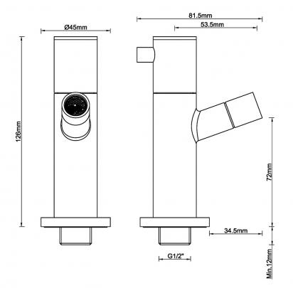 Wiesbaden Amador Fonteinkraan Kiwa | Muurbevestiging | 1/2" | Gunmetal