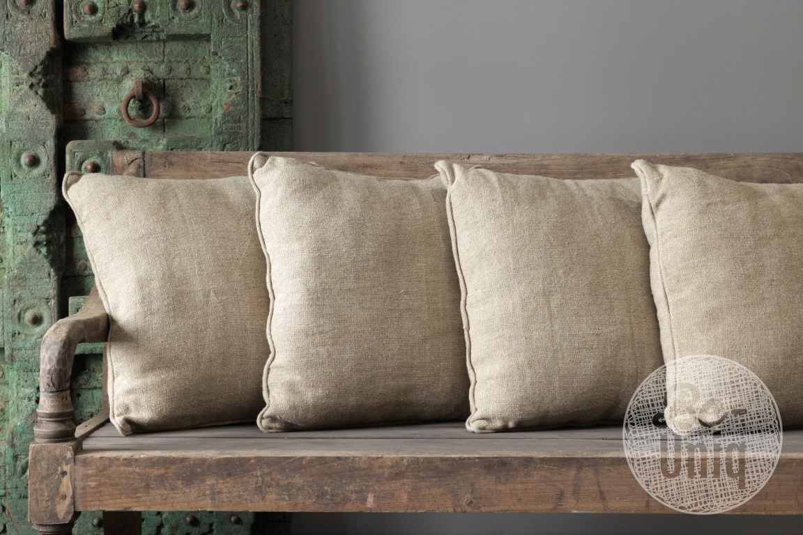 Be-Uniq Sierkussens Linnen Naturel - Set Van 4 | 50x50 cm