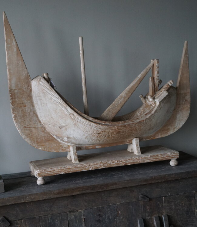 Rene Houtman Houten Decoratie Boot | H97,5 x B113 x D27 cm