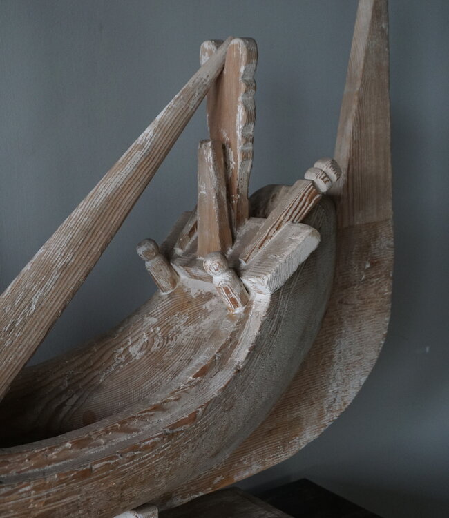 Rene Houtman Houten Decoratie Boot | H97,5 x B113 x D27 cm