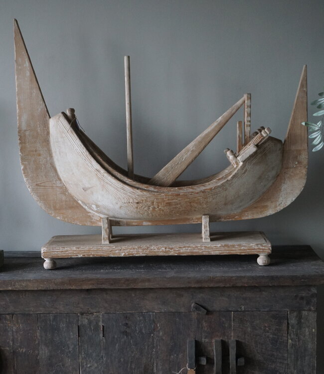 Rene Houtman Houten Decoratie Boot | H97,5 x B113 x D27 cm