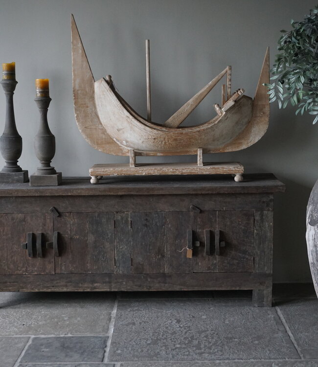 Rene Houtman Houten Decoratie Boot | H97,5 x B113 x D27 cm