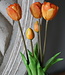 Rene Houtman Real Touch Tulpen | Oranje | 5 Stuks | L44 Cm