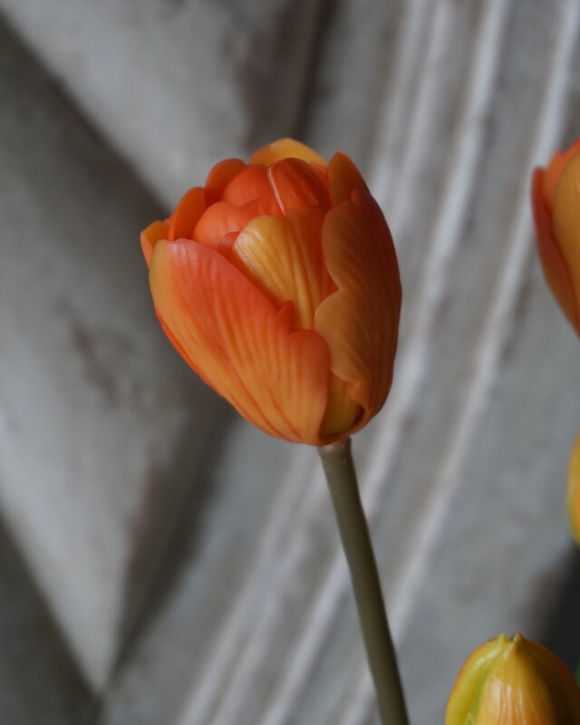 Rene Houtman Real Touch Tulpen | Oranje | 5 Stuks | L44 Cm