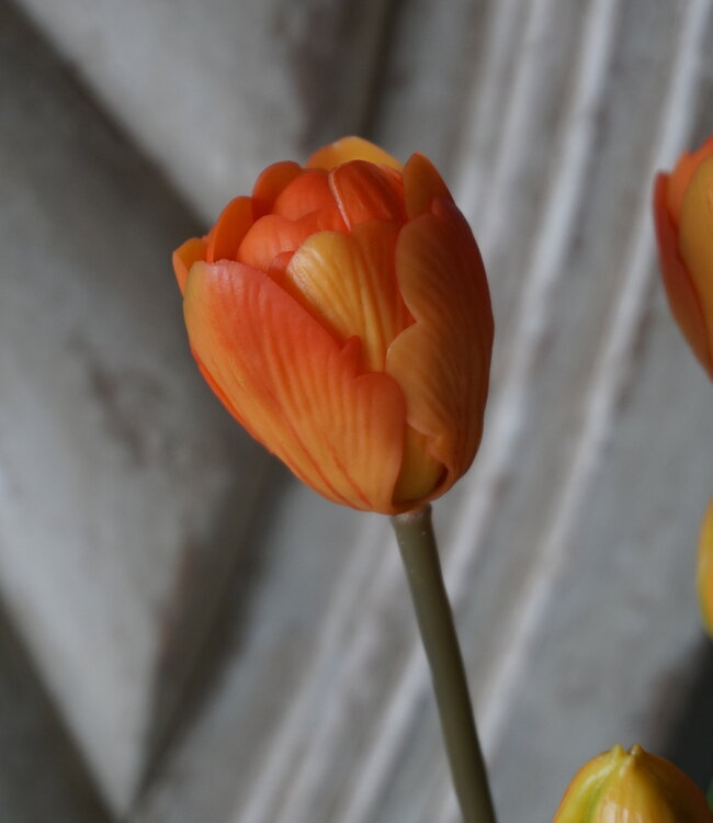 Rene Houtman Real Touch Tulpen | Oranje | 5 Stuks | L44 Cm