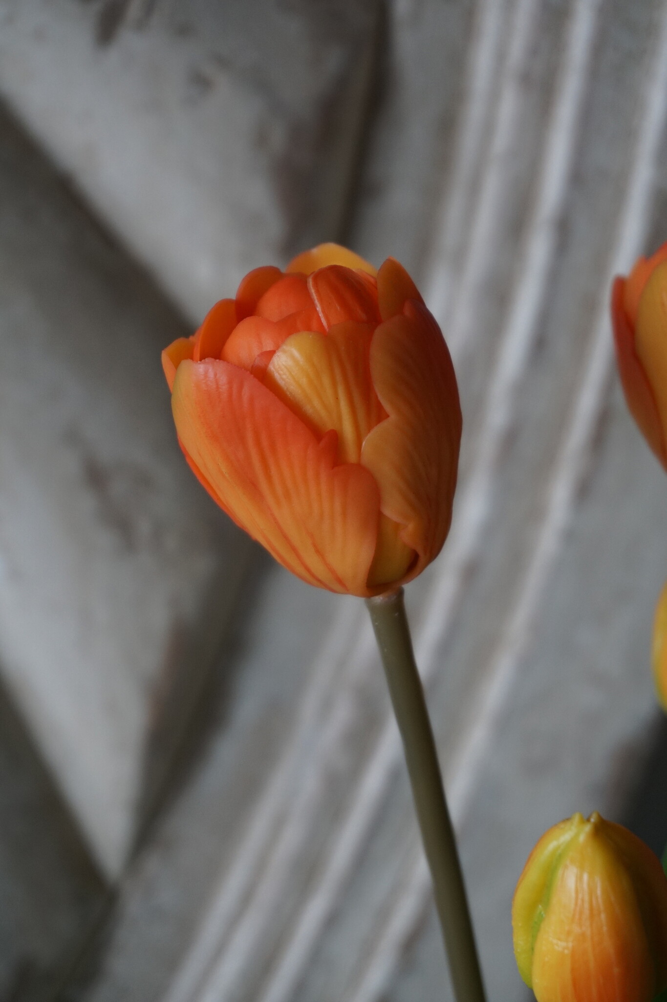 Rene Houtman Real Touch Tulpen | Oranje | 5 Stuks | L44 Cm