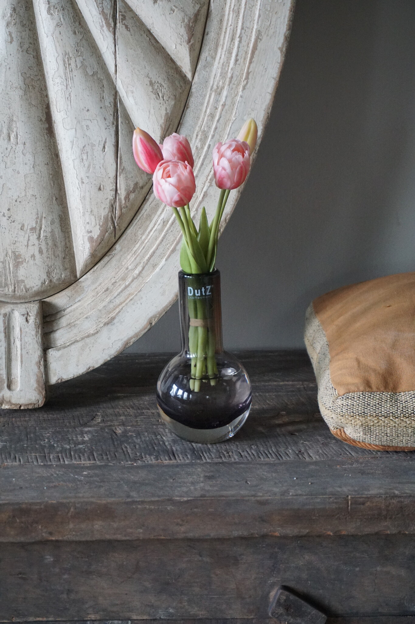 Rene Houtman Kunstbloem Real Touch Tulpen | Roze | 5 Stuks | L29 Cm