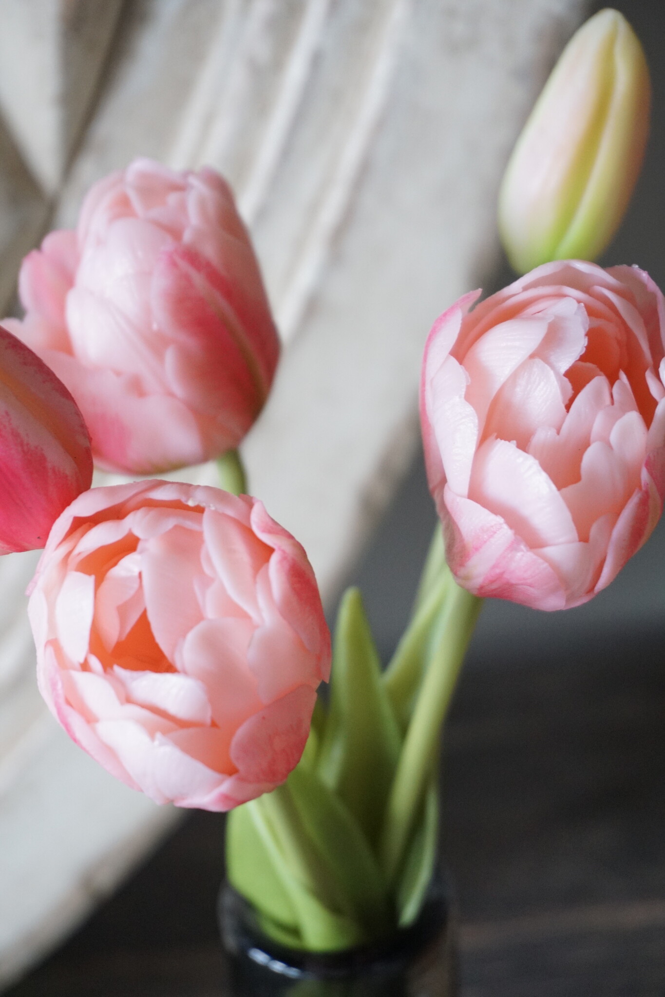 Rene Houtman Kunstbloem Real Touch Tulpen | Roze | 5 Stuks | L29 Cm