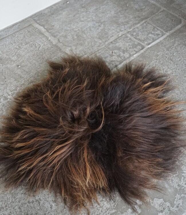 Rene Houtman IJslands Schapenvachtje | Donkerbruin | Langharig